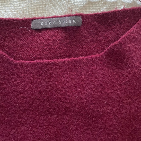 Suzan Shier Women’s Sweater Tunic Wine Color Size L - Picture 6 of 8